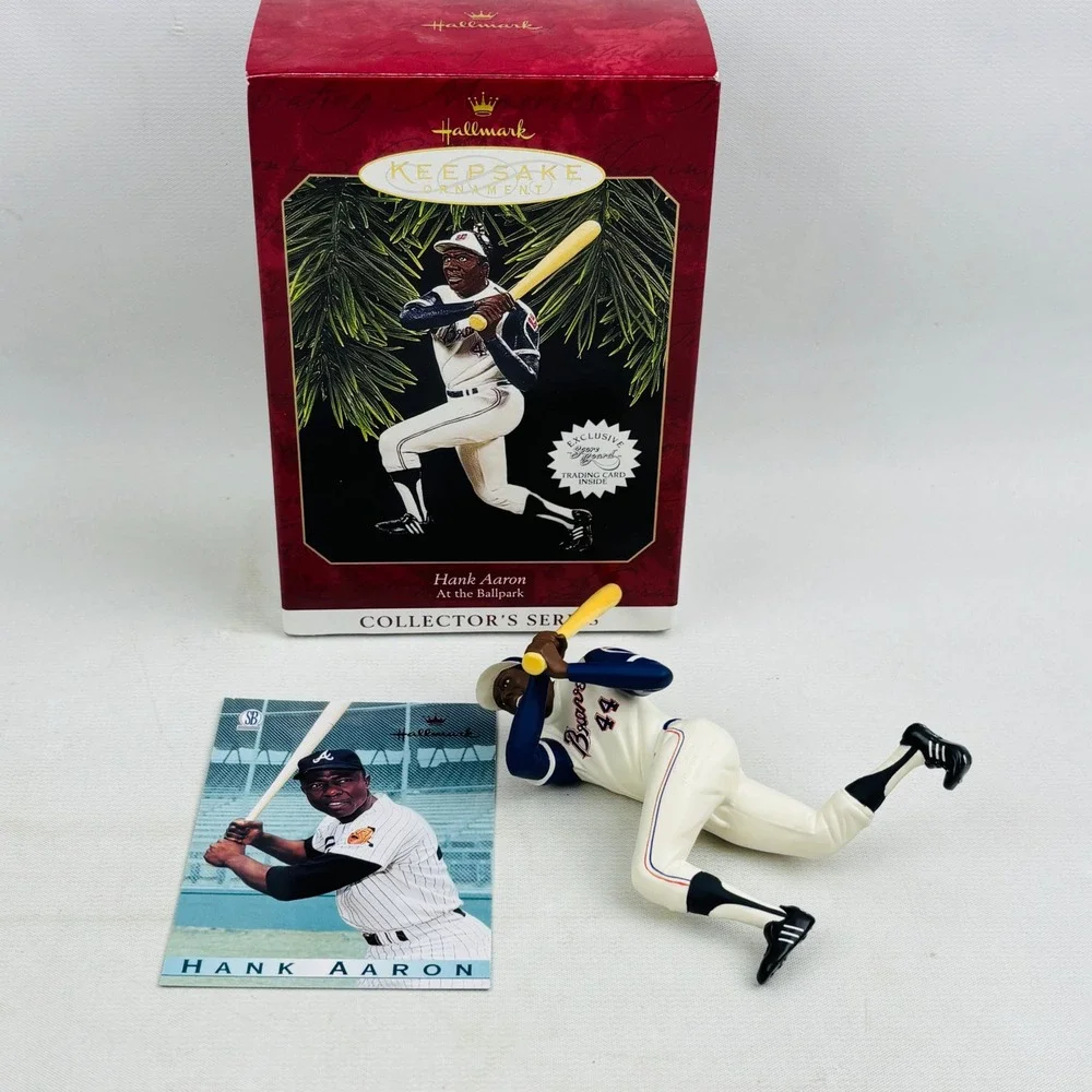 Hallmark Hank Aaron At the Ballpark Ornament‎ MLB Collector's Series Braves 1997